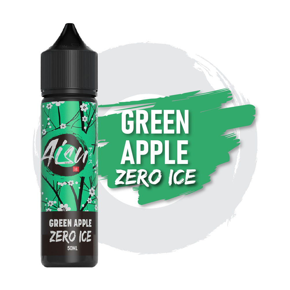 AISU Green Apple ZERO ICE 50ml e-liquid bottle