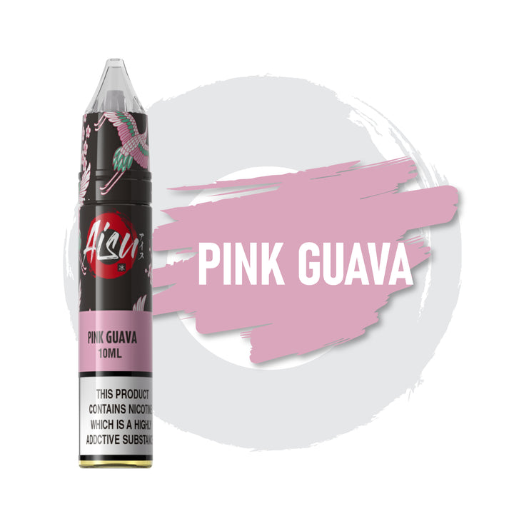 AISU Pink Guava 10ml 50/50 Nic Salts e-liquid bottle