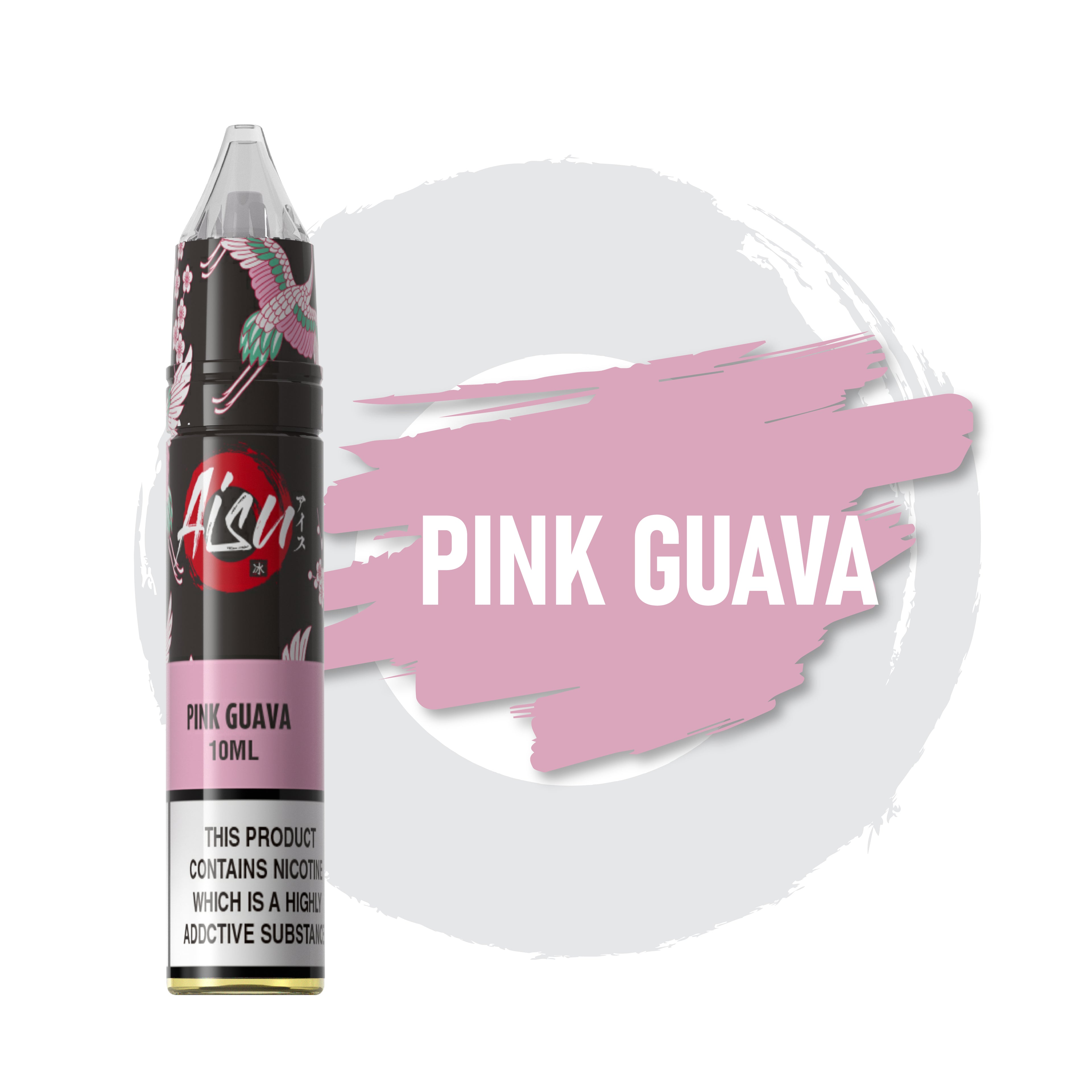 Bouteille d'e-liquide AISU Pink Goyave 10 ml 50/50 sels de nicotine
