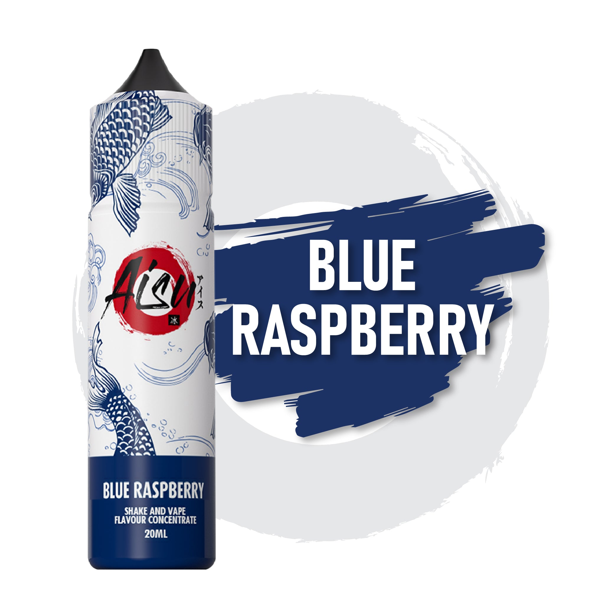 Botella de e-líquido concentrado de sabor AISU Blue Raspberry Shake and Vape de 20 ml