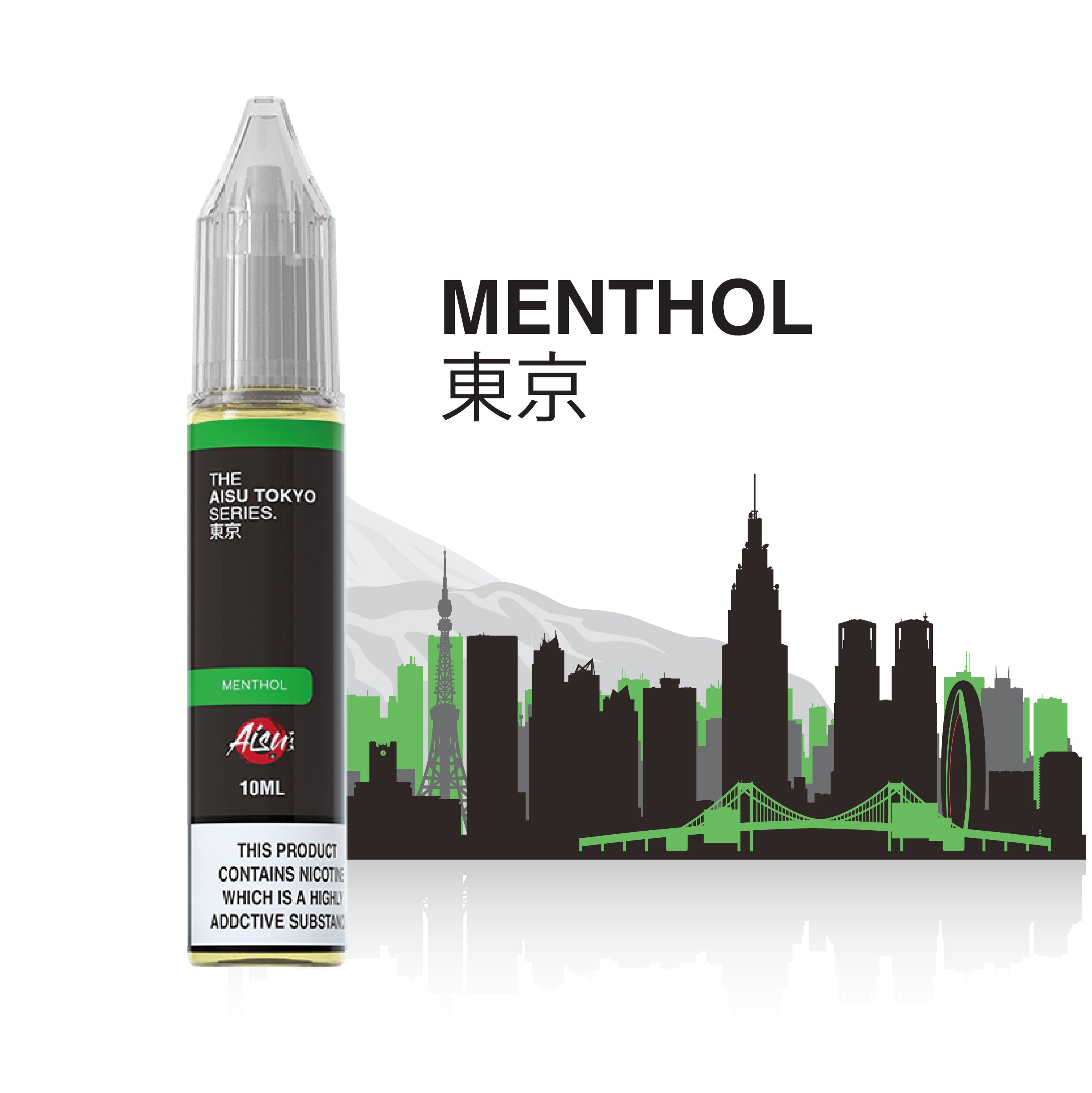 AISU TOKYO Menthol Bouteille d'e-liquide aux sels de nicotine de 10 ml