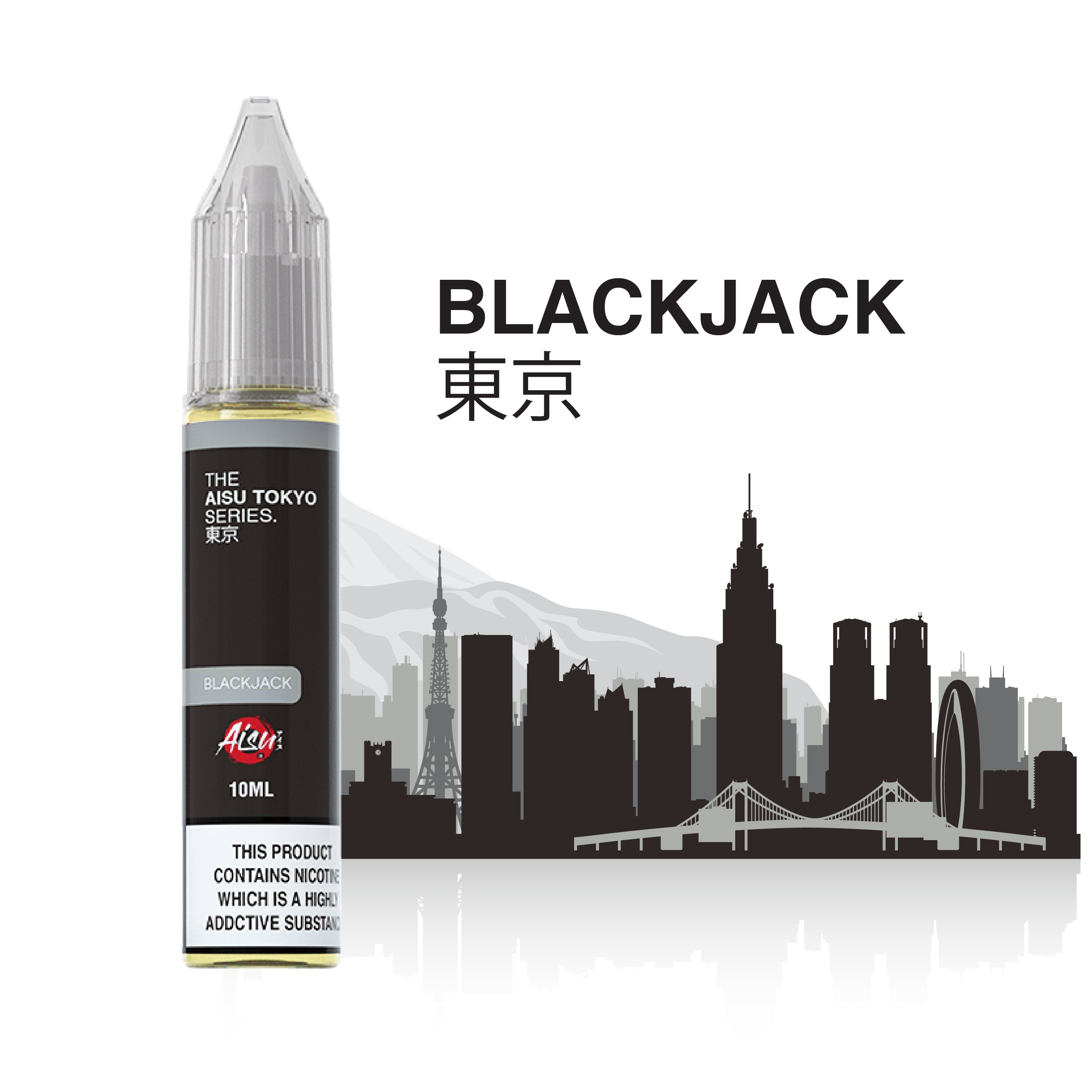 Botella de e-líquido AISU TOKYO Blackjack 10ml Nic Salt