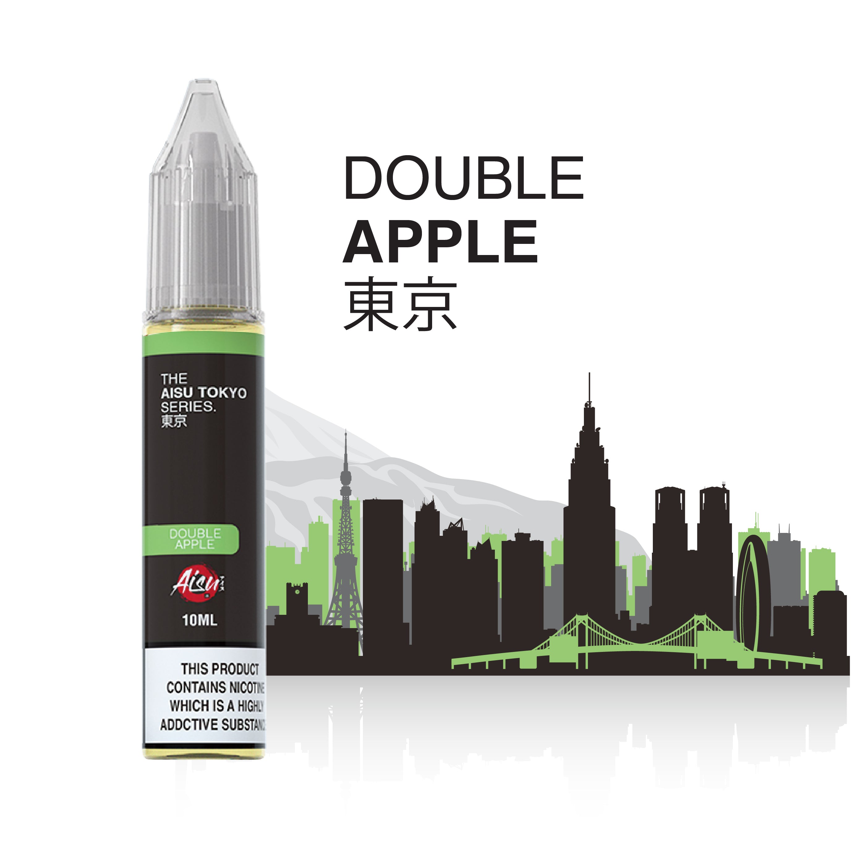 AISU TOKYO Double Apple Bouteille d'e-liquide aux sels de nicotine de 10 ml