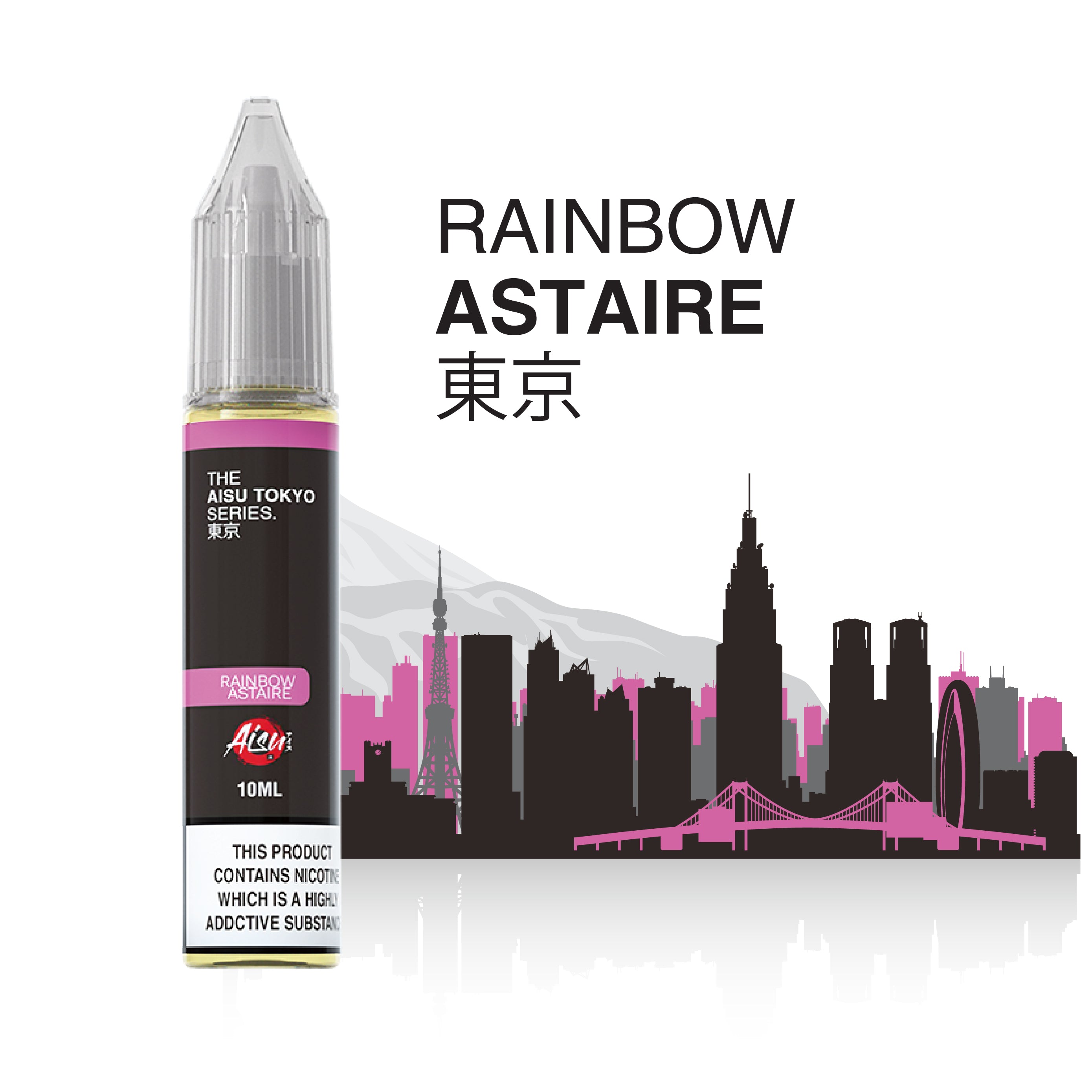 AISU TOKYO Rainbow Astaire 10ml Nic Salts e-liquid bottle