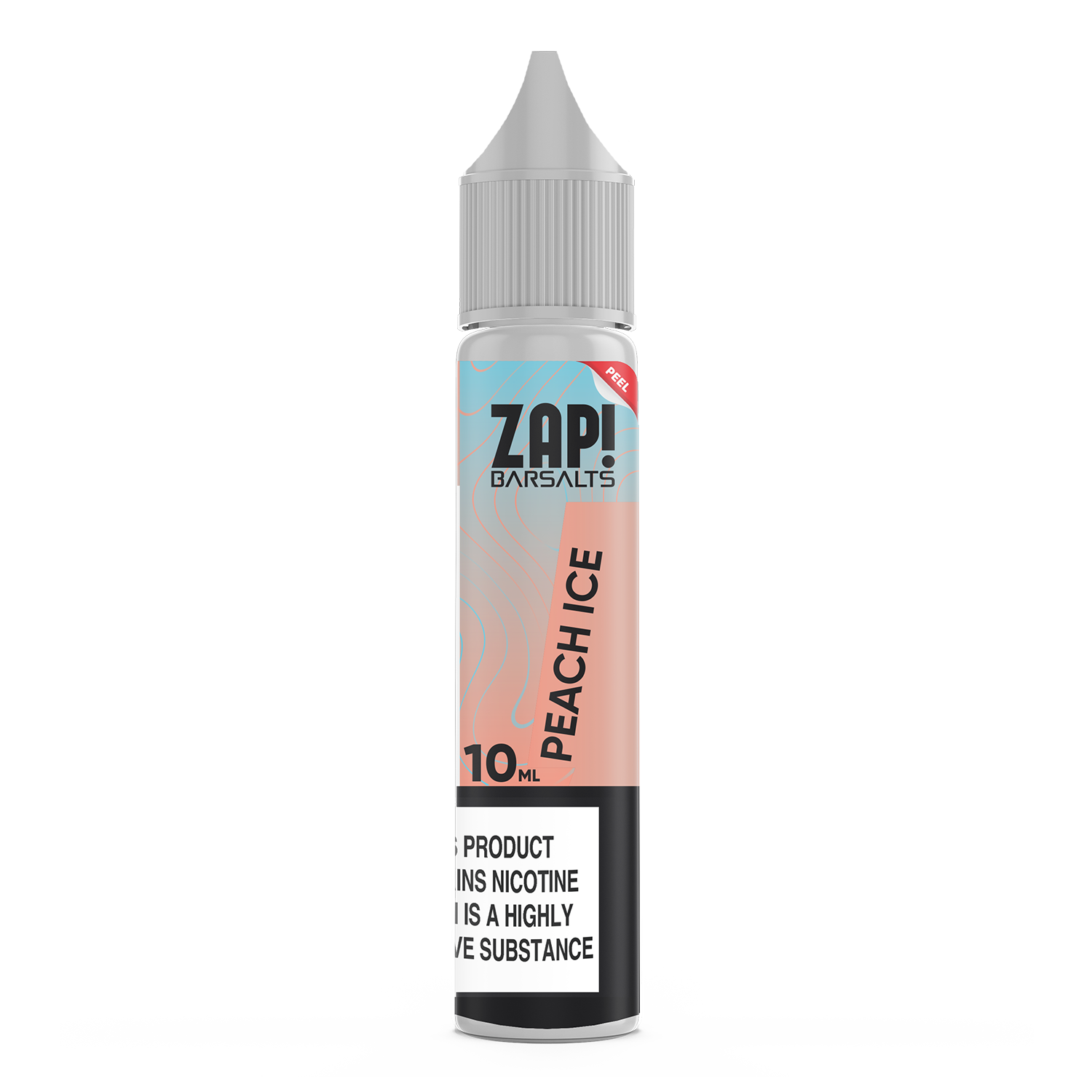 Zap! Bar Salt Peach Ice Salt Nicotine E-Liquid Vape Juice — Smooth Peach Menthol